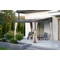 Alumínium terasz előtető 3 x 3 m Tarragona Garden Point függönyökkel bézs színben