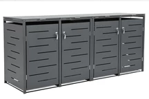 Burkolat négy 120 l vagy 240 l-es CoverTech antracit hulladékgyűjtőhöz