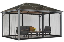 Kerti pavilon Milos 3x4m szúnyoghálóval Garden Point szürke
