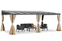 Alumínium terasz előtető 4 x 6 m Tarragona Premium Garden Point bézs színű