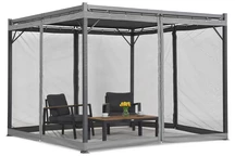 Antracit Malaga 3x3m-es terasz pergola szúnyoghálóval Garden Point