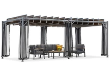 Antracit Paros 3x6m terasz pergola szúnyoghálóval Garden Point