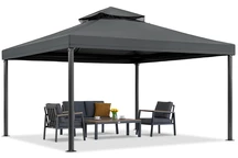 Antracit kerti pavilon Valencia 4x4 m Garden Point