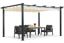 Barbados terasz pergola 3x3 m Garden Point antracit bézs színben
