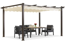 Barbados terasz pergola 3x4 m Garden Point fa-bézs színű pergola
