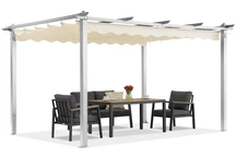 Barbados terasz pergola 3x4 m Garden Point fehér és bézs színben