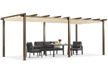 Barbados terasz pergola 3x6 m Garden Point fa-bézs színű pergola