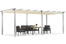 Barbados terasz pergola 3x6 m Garden Point fehér és bézs színben