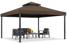 Barna kerti pavilon Valencia 4x4 m Garden Point