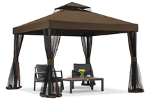 Barna kerti pavilon szúnyoghálóval Valencia 3x3 m Garden Point