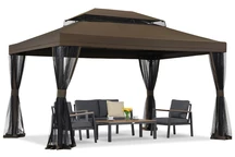 Barna kerti pavilon szúnyoghálóval Valencia 3x4 m Garden Point