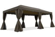 Barna kerti pavilon szúnyoghálóval Valencia 3x6 m Garden Point