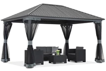 Fém pavilon Sardinia Premium 4x4 Garden Point bézs színű