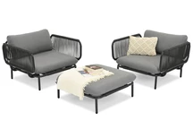 Garden Point antracit Perez teraszbútor szett