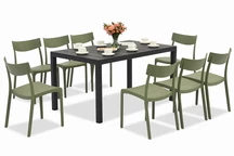 King/Provence antracit zöld kerti bútorszett 8 főre Bica