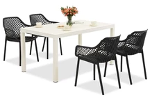 King/Aria fehér és antracit kerti bútorszett 4 fő részére Bica