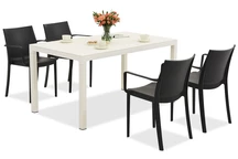 King/Victoria kerti bútorszett fehér és antracit 4 személyre Bica