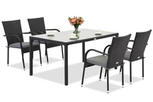 Milan 4 Garden Point technorattan szett fekete