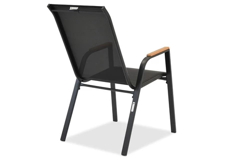 Modena/Bitonto fekete kerti asztal 6 személyes Garden Point szögletes asztallal