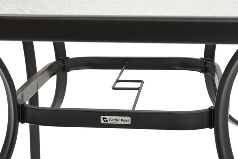 Modena/Bitonto fekete kerti asztal 6 személyes Garden Point szögletes asztallal