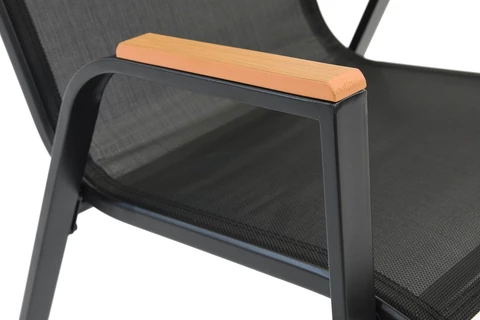 Modena/Bitonto fekete kerti asztal 6 személyes Garden Point szögletes asztallal