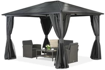 Modern kerti pavilon Santiago 4x4 m, szúnyoghálóval Garden Point antracit