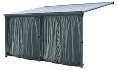 San Diego alumínium terasz előtető függönnyel 4,3 x 3 m CoverTech antracit