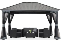 Szardínia 3x4 Garden Point antracit kerti pavilon