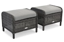 Technorattan puffok Malaga antracit Garden Point szetthez - 2 db