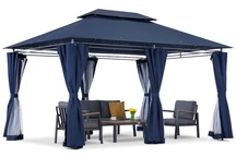 Tengerészkék Ibiza 3x4m kerti pavilon szúnyoghálóval Garden Point