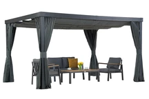 Terasz pergola függönyökkel Alicante 3x4 antracit Garden Point