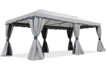 Valencia szürke kerti pavilon függönyökkel 3x6 m Garden Point