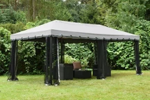 Valencia szürke kerti pavilon szúnyoghálóval 3x6 m Garden Point