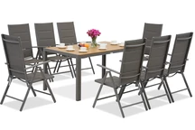 Verona Wood alumínium kerti szett 8 személyes Garden Point szürke