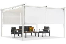 Fehér terasz pergola redőnyökkel La Palma 4x4m Garden Point