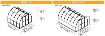 Bővítő modul az üvegházhoz Bella Palram 8x4