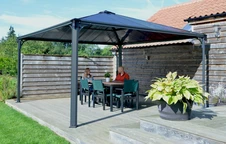 Fém kerti pavilon Palermo 4,3 x 4,3 m Palram - Canopia Heat Block antracit