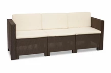 Háromüléses techno rattan kanapé Colorado barna