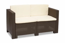 Kétüléses tech rattan kanapé Colorado barna