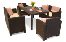 Nebraska poly rattan készlet 6 barna